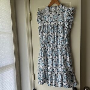 Universal Thread White and Blue Floral Mini Dress